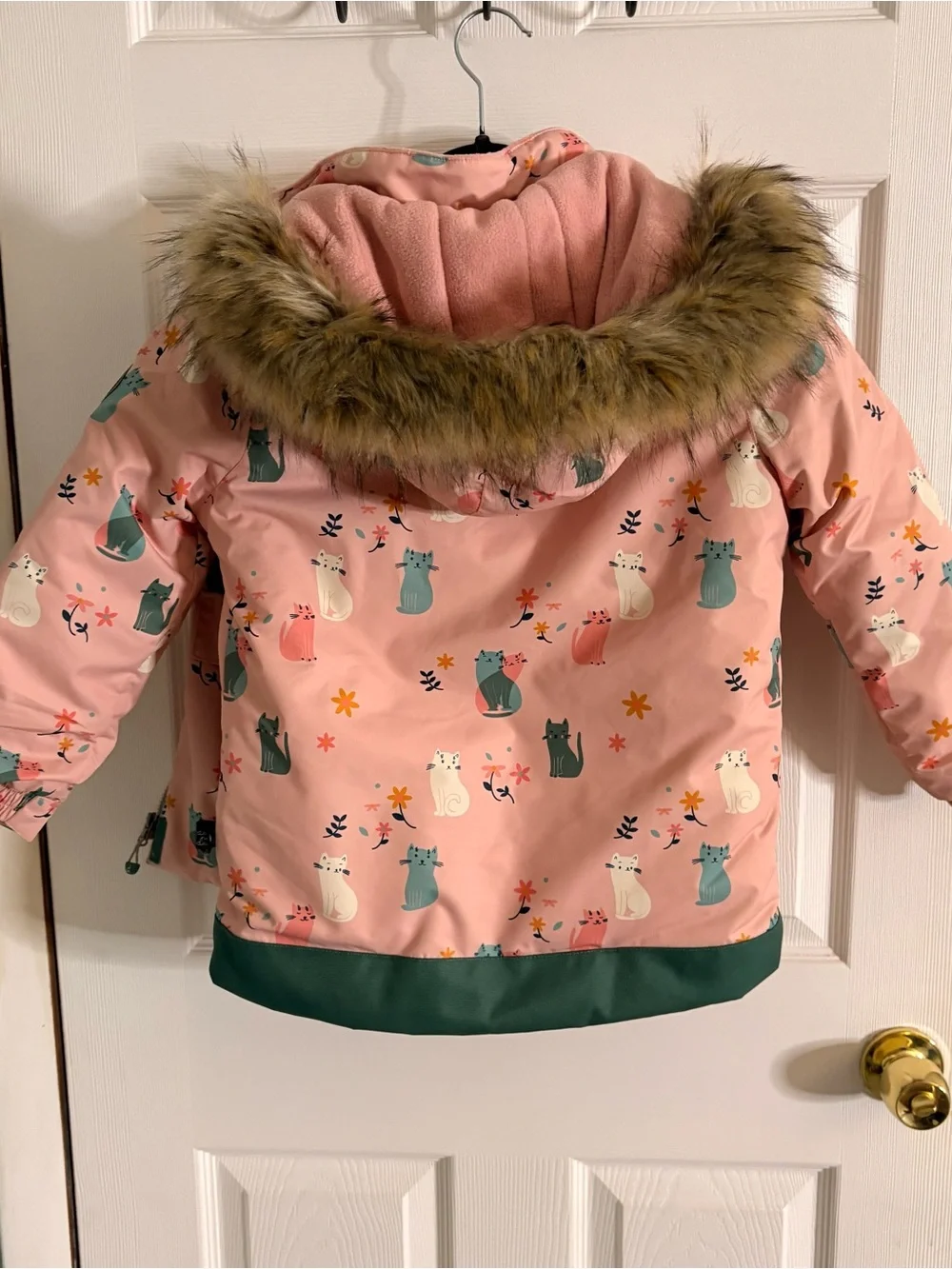 Children’s Girls Deux par Deux Winter Snow Jacket Printed Novelty Cats Sz 6